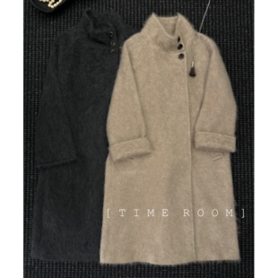 TIME ROOM 【高端系列】2025冬季新款羊绒拉绒长款大衣
