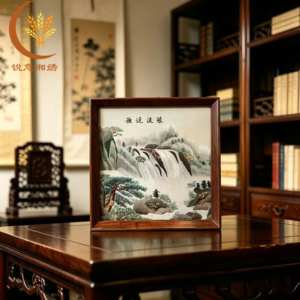 锐意湘绣纯手工刺绣方形摆件商务礼品湖南特色送老师礼物伴手礼