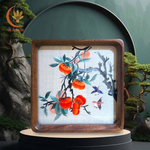 湘绣手工双面刺绣简约摆件礼品