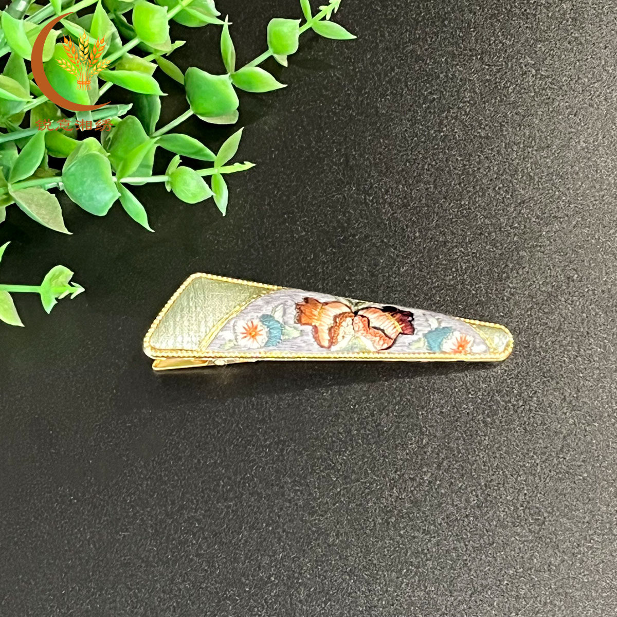 锐意湘绣长沙手工刺绣湖南特色非遗礼品小饰品发卡夹旅游纪念品