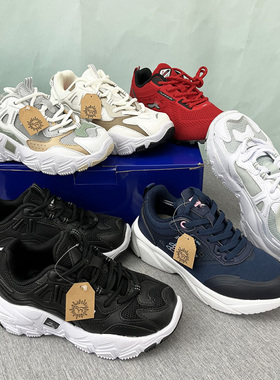 31-37码中大童运动鞋老爹鞋低帮系带厚底时尚防滑学生百搭休闲鞋