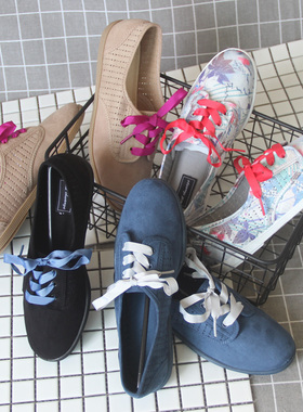 欧美大码女鞋帆布鞋镂空软底平跟记忆鞋垫透气大脚单鞋女春秋42码