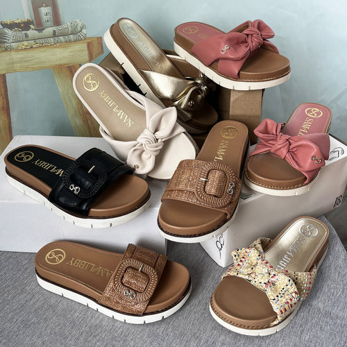 大码女厚底一字凉拖鞋时尚气质