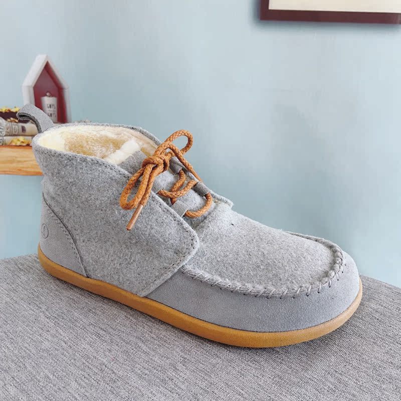 外贸棉鞋灰色中帮大码女42码软底