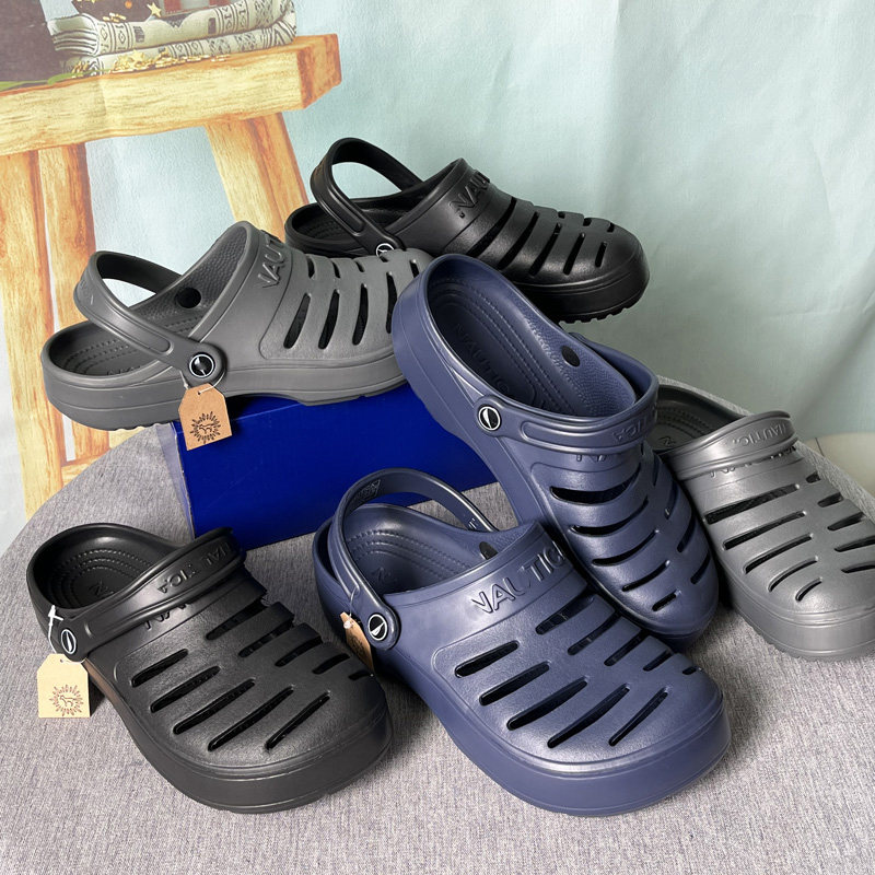 欧美外贸可下水洞洞鞋男夏季沙滩涉水鞋度假两穿凉拖鞋轻质花园鞋