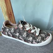 外贸松紧缩口包跟女鞋 40码 帆布鞋 休闲春夏秋休闲软底印花猫记忆垫