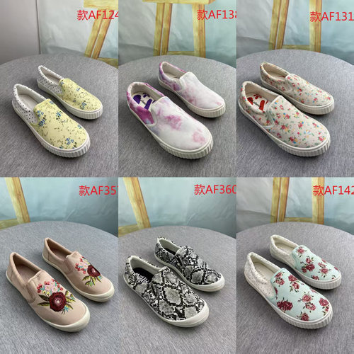欧美36码女套脚帆布鞋软底乐福鞋