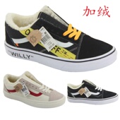 情侣加绒系带休闲板鞋 国内自主品牌反绒皮拼接低帮复古板鞋 男女鞋