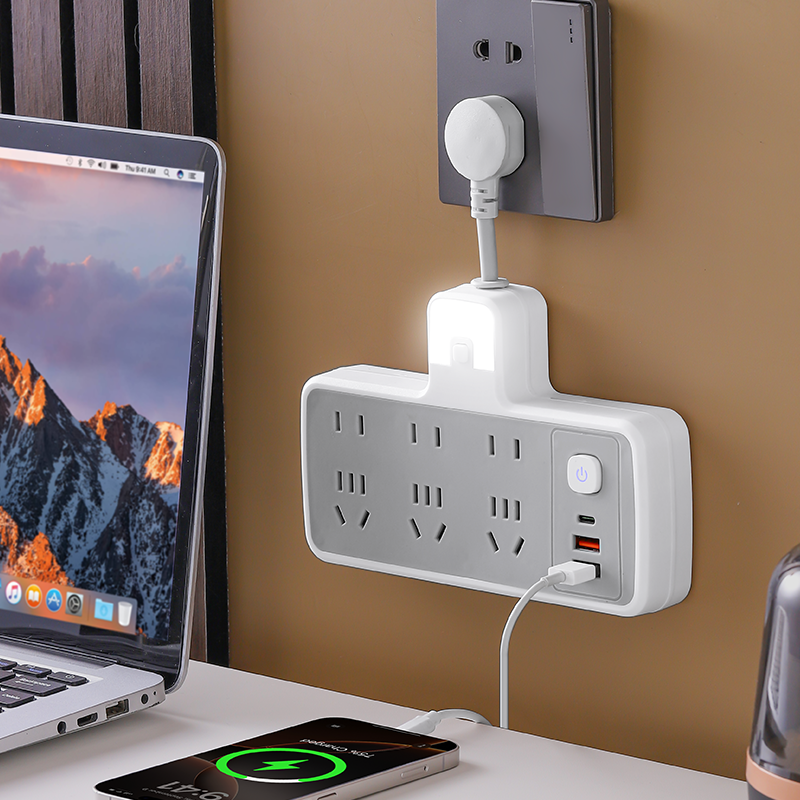 么正午带时显USB充电转换器