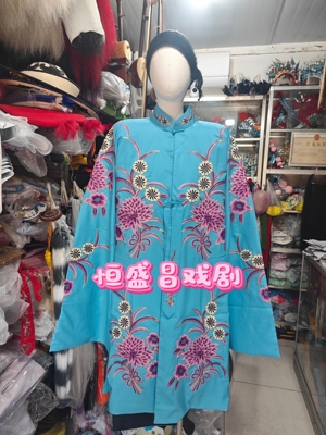 戏剧服装，程派春闺梦服装一束青莲女褶子仿手绣