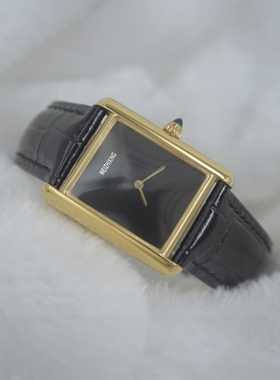 威之星 坦克腕表长方型WGTA0091石英无刻度金色情侣手表CR-70