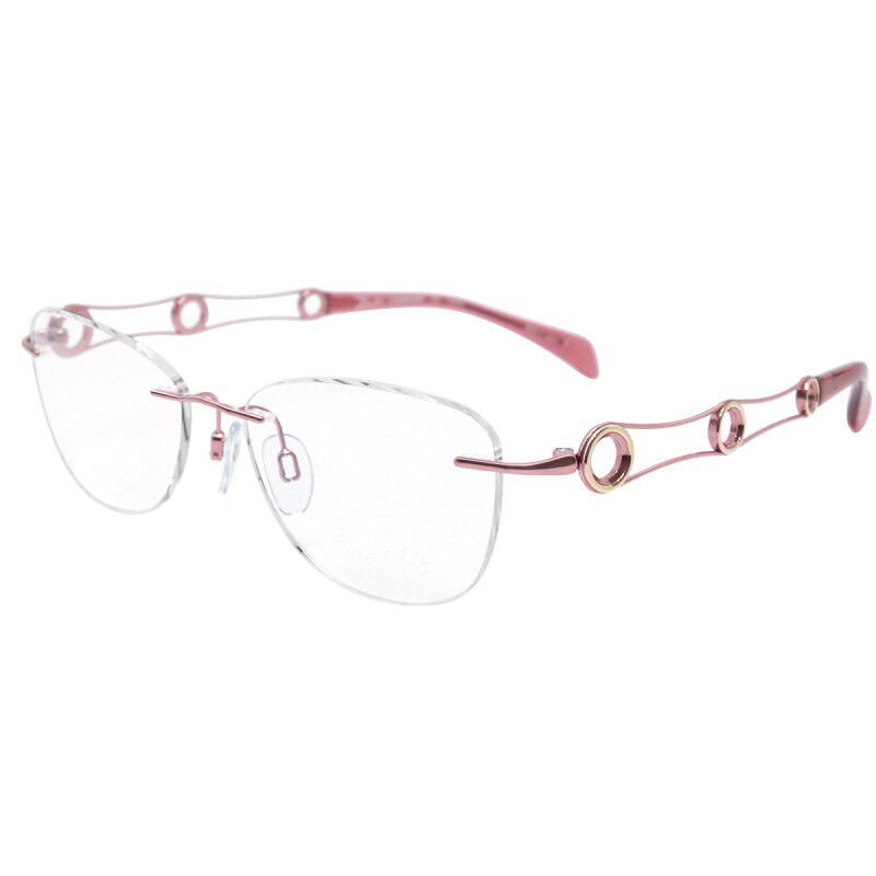 CHARMANT夏蒙眼镜架线钛无框纯钛超轻商务眼镜框女近视可配XL2133