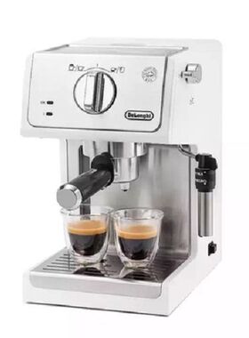 德龙Delonghi咖啡机意式 家用半自动15Bar泵压式 ECP35.31.W 白色