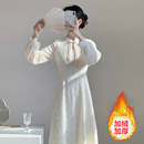 大衣内搭打底裙加绒加厚长袖 秋冬季 连衣裙 旗袍改良2025新款 新中式