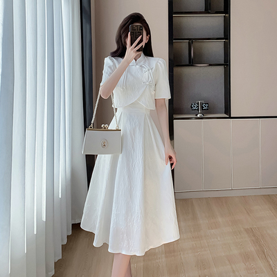 新中式轻国风时尚两件套装裙女夏季气质显瘦高级感改良旗袍连衣裙
