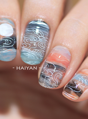 俄罗斯田园猫 美甲hehe印花板DIY印花模板 甲油彩绘钢板 61-120