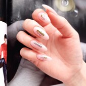 LAK 烫金烫银美甲贴纸 水转印指甲贴纸 俄罗斯田园猫 F001 F058