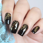 MILV美甲贴纸 水转印水印贴纸 烫金贴纸 俄罗斯田园猫 F12 F91