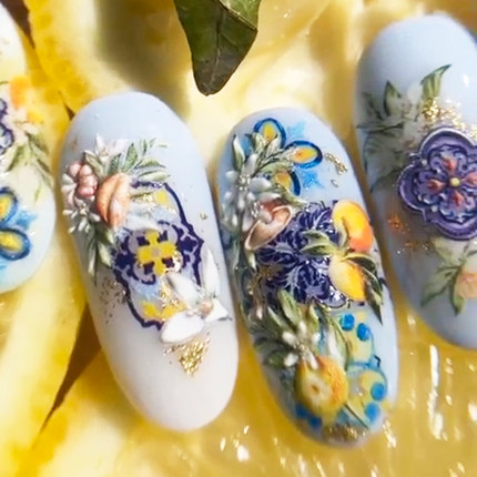 俄罗斯ECLIPSE水转印美甲贴纸3D浮雕贴纸甲油胶可用非背胶467-558