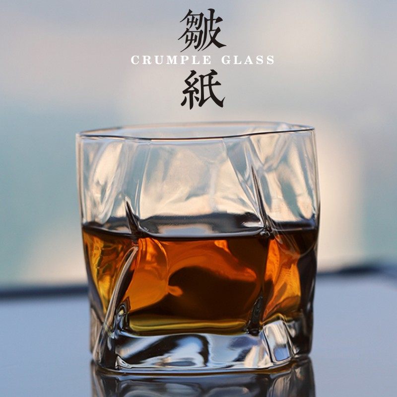 Crumple皱纸威士忌酒杯纯手工杯图片