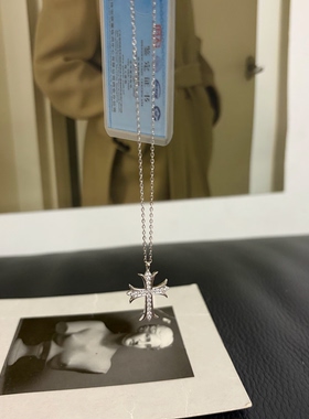 Chic经典十字架 品牌莫桑钻 超闪！S925纯银~满钻锁骨项链女礼物