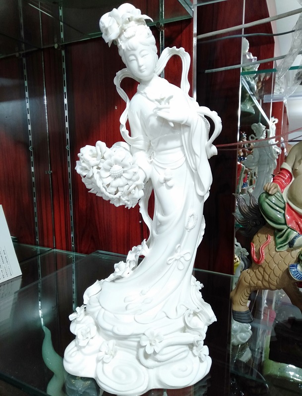 何仙姑花篮招财风水佛堂德化瓷