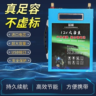 户外摆摊磷酸铁锂电瓶 锂电池12V大容量大功率100安伏动力超轻三元