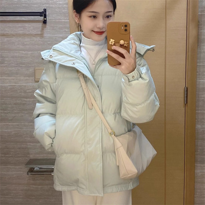 中戏短款羽绒服连帽情侣学生加厚