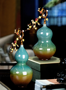 新中式国风葫芦摆件招财客厅酒柜装饰品高档开业礼物乔迁新居礼品