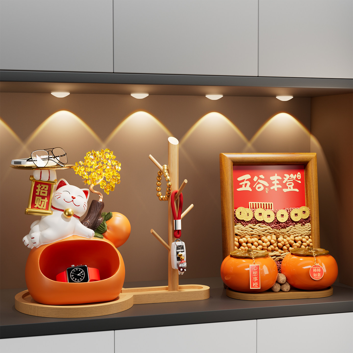 招财猫钥匙收纳玄关摆件装饰品入户门口鞋柜客厅家居乔迁礼物礼品,家居饰品,装饰摆件,淘宝优惠券,粉丝福利购,淘宝优惠卷