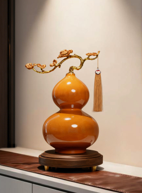 新中式陶瓷葫芦摆件客厅玄关电视柜酒柜装饰新房搬家乔迁新居礼物