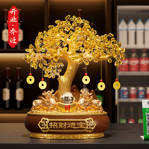 貔貅聚财黄发财树摆件招财客厅装饰店铺前台生意兴隆开业礼物