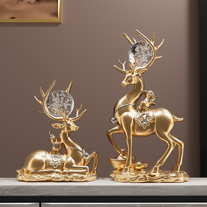 引进财富宝鹿酒柜装饰客厅2025新入口电视柜装饰轻奢高端乔迁礼物,家居饰品,装饰摆件,淘宝优惠券,粉丝福利购,淘宝优惠卷