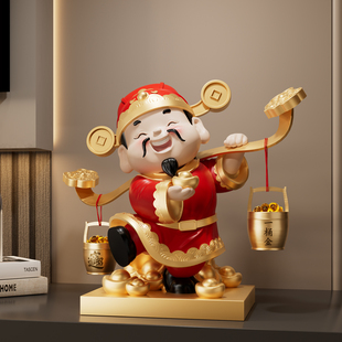 财神爷摆件开业礼物客厅玄关电视柜店铺收银台装 饰品乔迁新居礼物