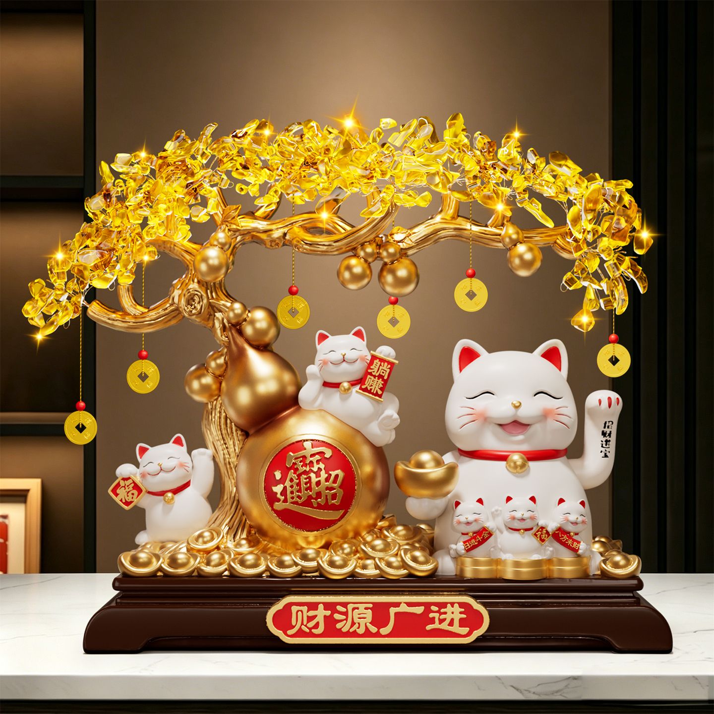 招财猫2026新款摆件店铺前台自动招手开业礼物送朋友生意兴隆大吉