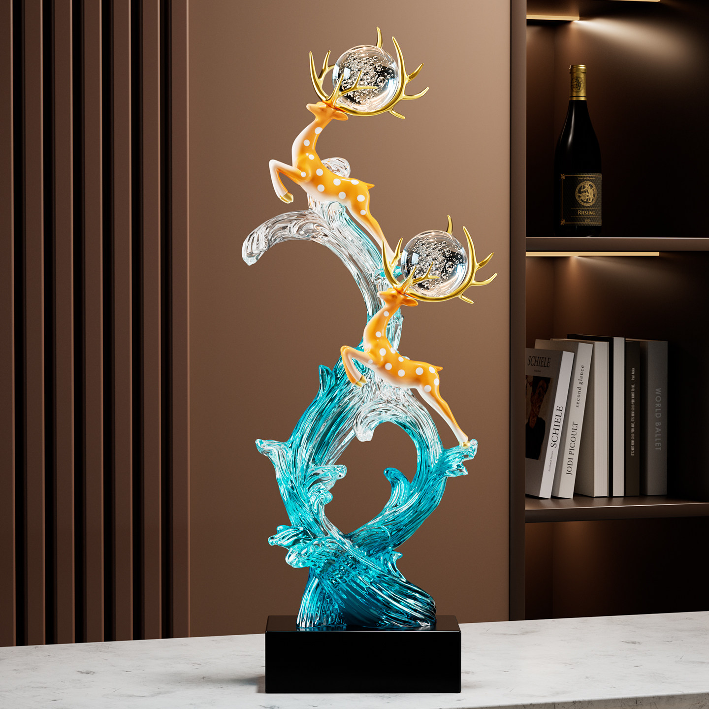 风生水起招财鹿入户壁龛玄关桌面摆件客厅轻奢高档电视柜家居装饰,家居饰品,装饰摆件,淘宝优惠券,粉丝福利购,淘宝优惠卷