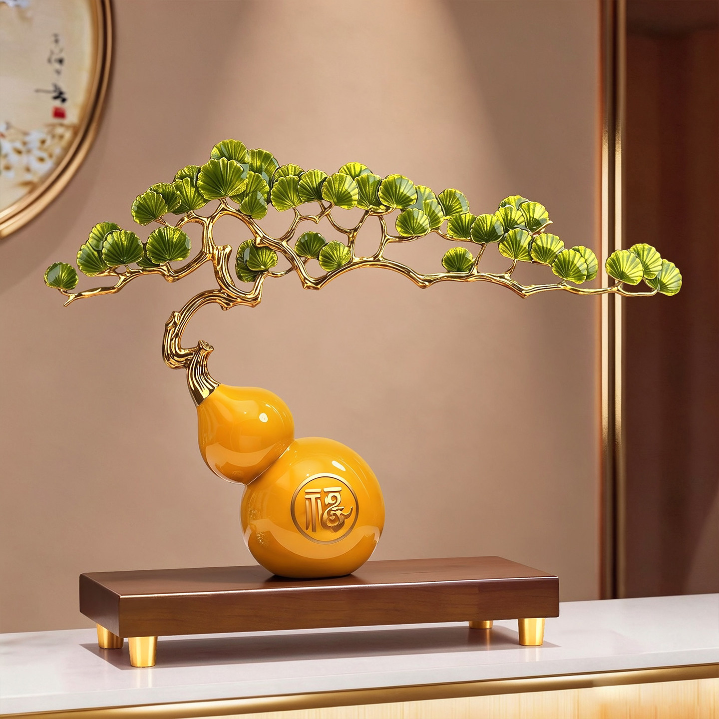 招财福禄双全葫芦摆件高档装饰品图片