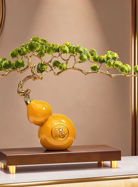 招财福禄双全葫芦摆件高档装饰品