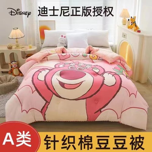 可水洗迪士尼A类豆豆绒被子