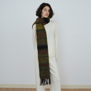 春山｜2025AW原创美拉德风羊毛复古条纹围巾女秋冬季 保暖柔软围脖