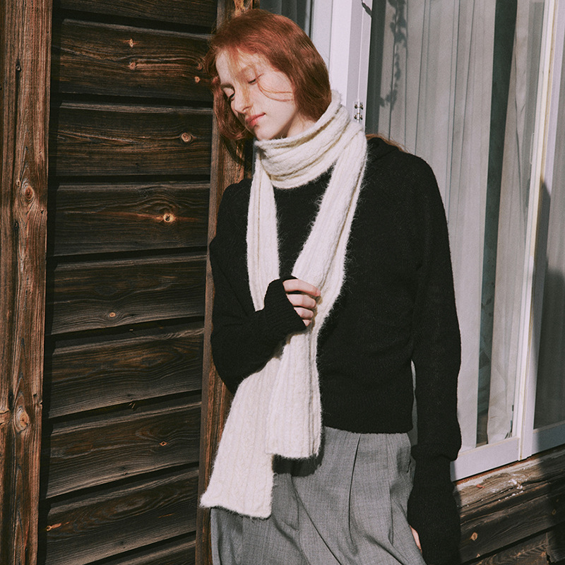 春山纺织韩国设计师款纯色围巾