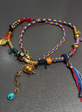 原创设计【云落秋】手工项链编绳藏式民族风复古项链招财福禄吉祥