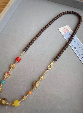 沉香珐琅民族风多用项链毛衣链爆款首饰网红国风项链女招财福禄吉