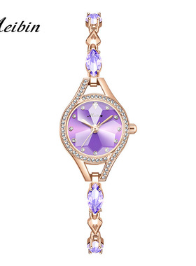 瑞士正品新款美宾小表盘手链绿色女士表时尚防水珠宝首饰装饰手表