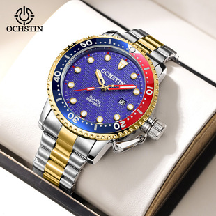 瑞士正品新款奥古斯登男士手表全自动钢带夜光防水日历时来运转表