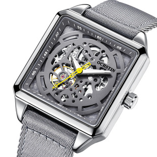 瑞士正品新款奥古斯登全自动机械男表时尚潮流防水皮带夜光男士表