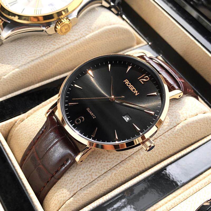 劳士顿手表大表盘石英表防水时尚男士手表男学生潮流十大品牌正品