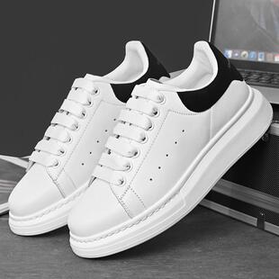 时尚高品头层牛皮麦昆大码小白鞋情侣板鞋羊皮里男女运动鞋