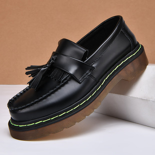 DR同款1461流苏乐福鞋女大码马丁靴女跨境爆款工装靴学生增高皮鞋