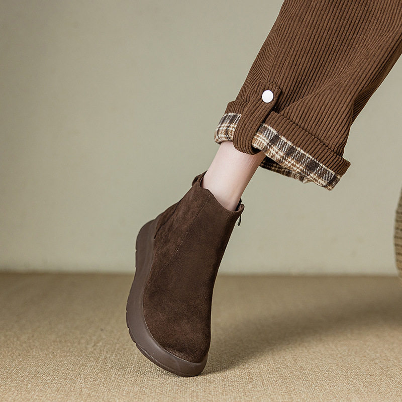 鞋子女2024新款爆款秋冬加绒百搭大码女鞋41到43真皮软底马丁短靴,女鞋,时尚休闲鞋,淘宝优惠券,粉丝福利购,淘宝优惠卷